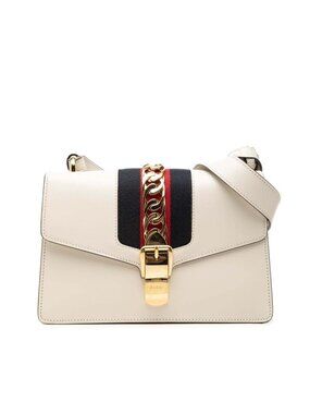 Gucci Sherry Line Sylvie Shoulder Bag White Leather